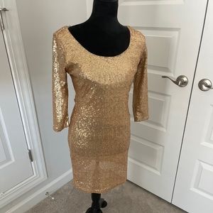 Sequin dress gold